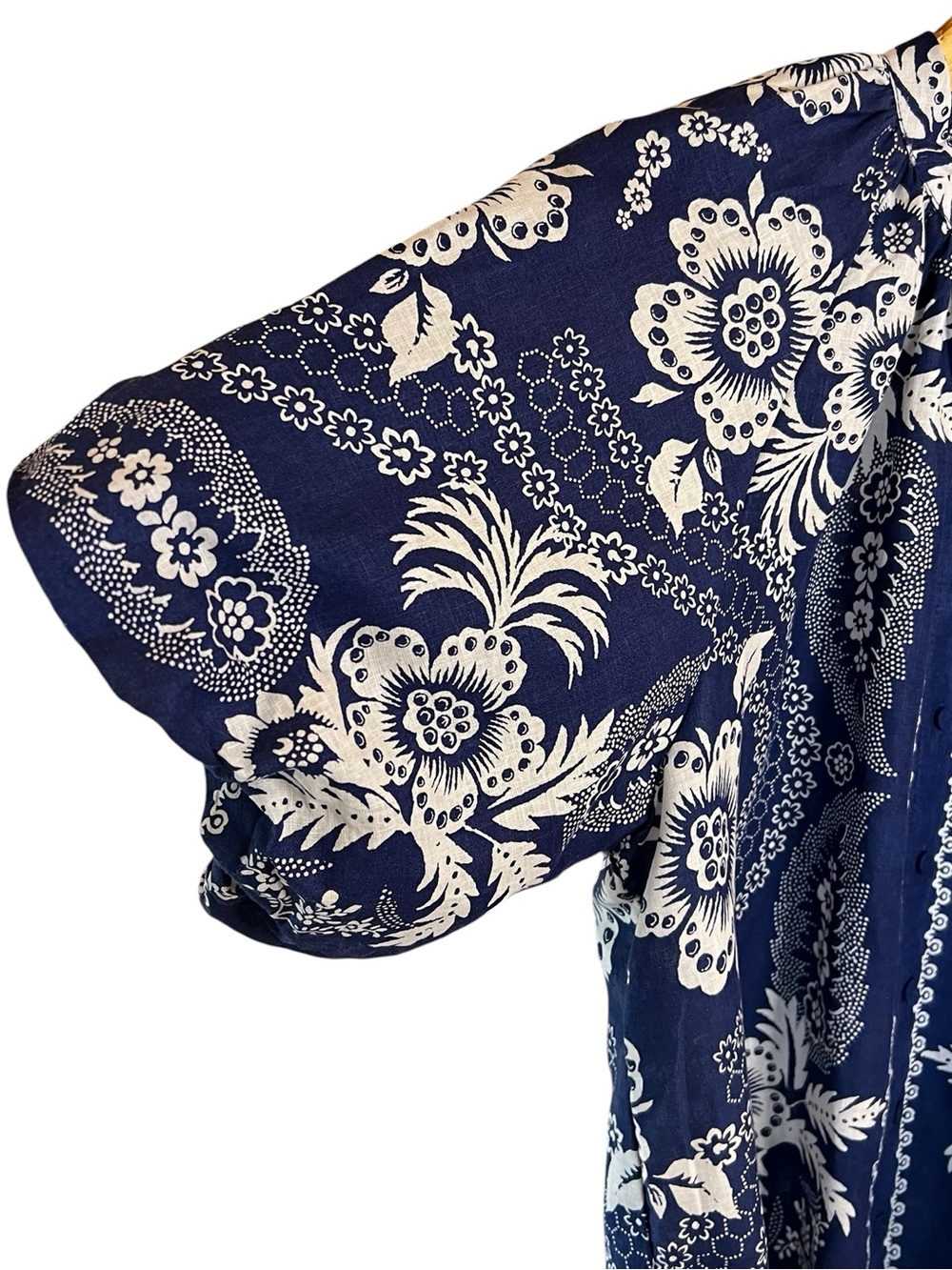 Joie Linen Blend Floral Bubble Sleeve Blouse - Picture 4 of 9